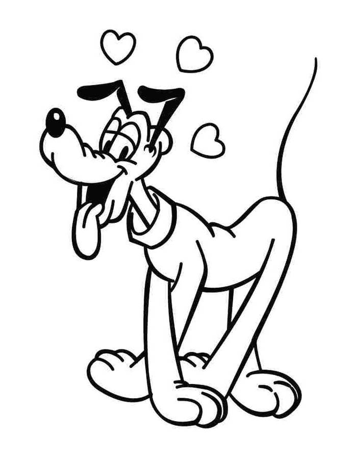 Pluto In Love Coloring Page