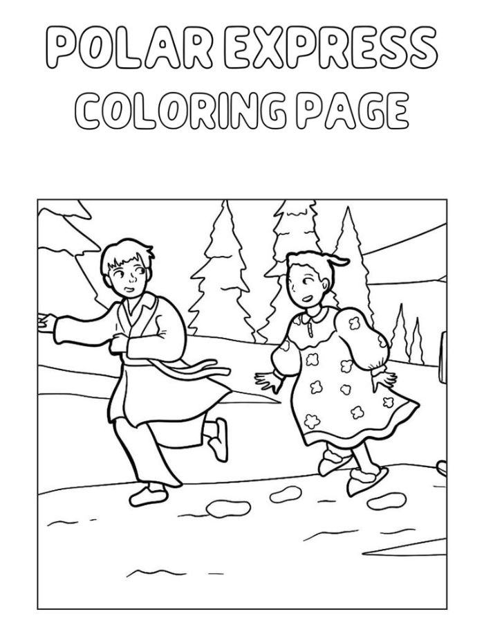 Polar Express For Kids Coloring Page