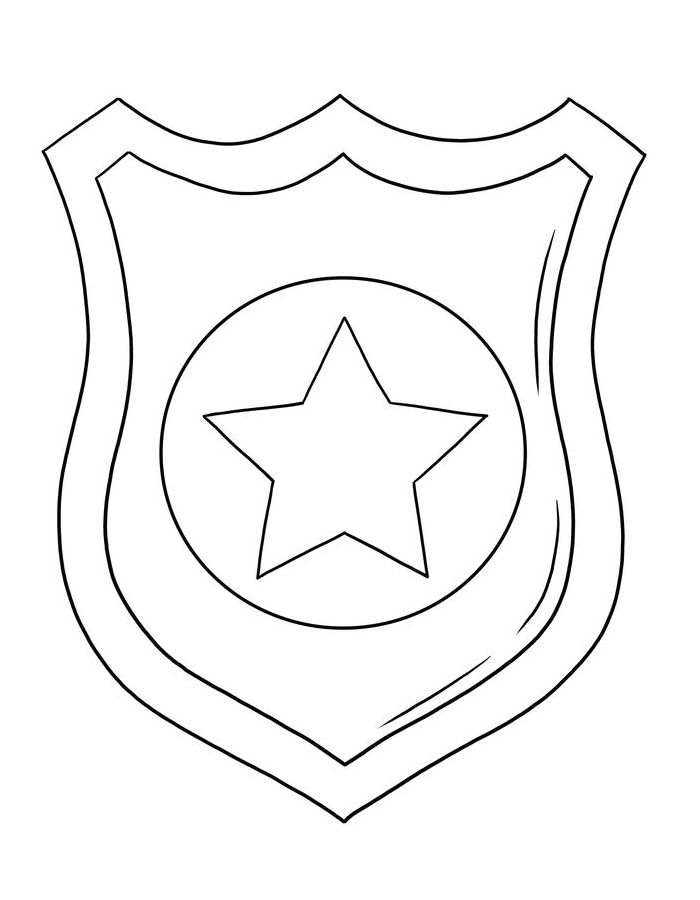 Police Badge Coloring Page