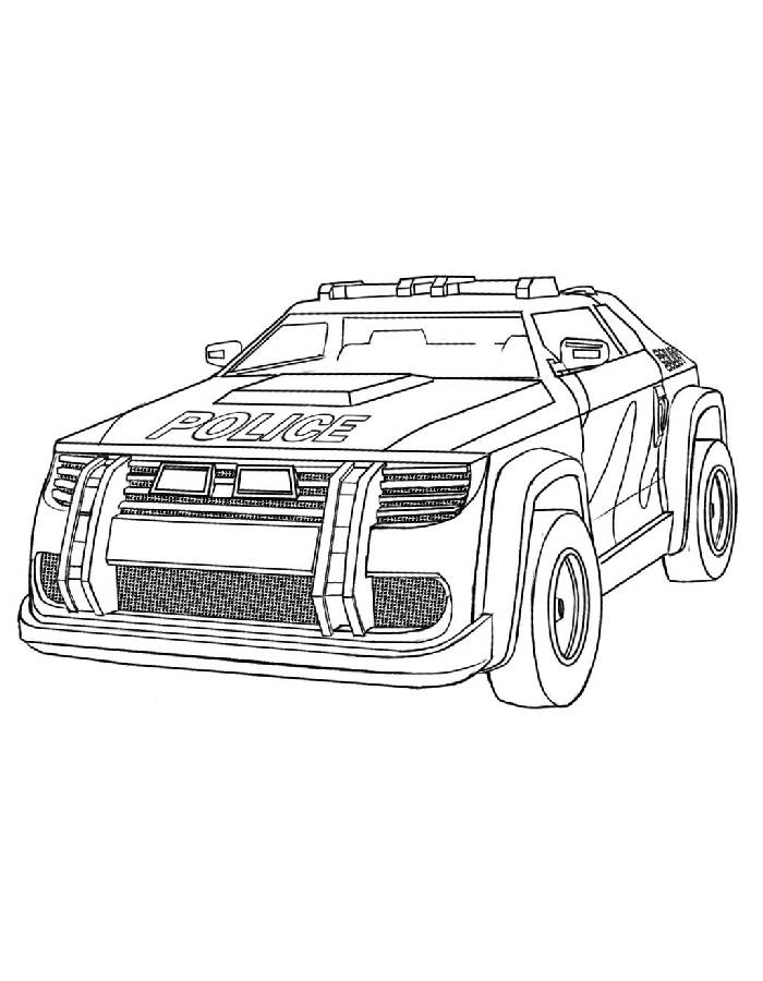 Police car coloring page