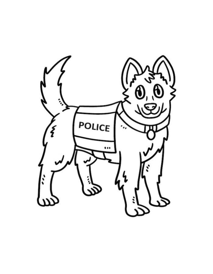 Police Dog Coloring Page