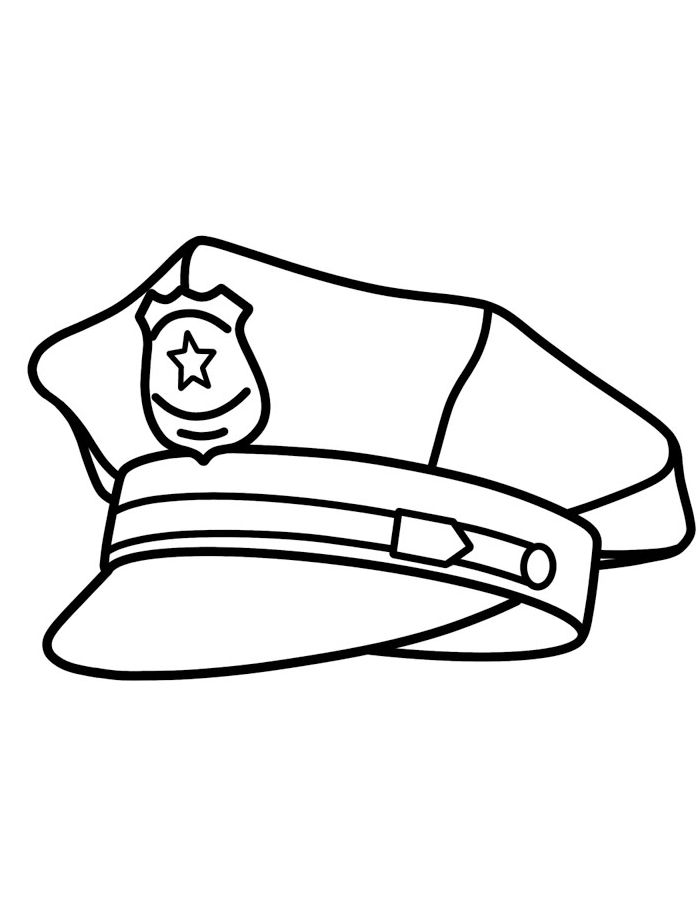 Police Hat Coloring Page