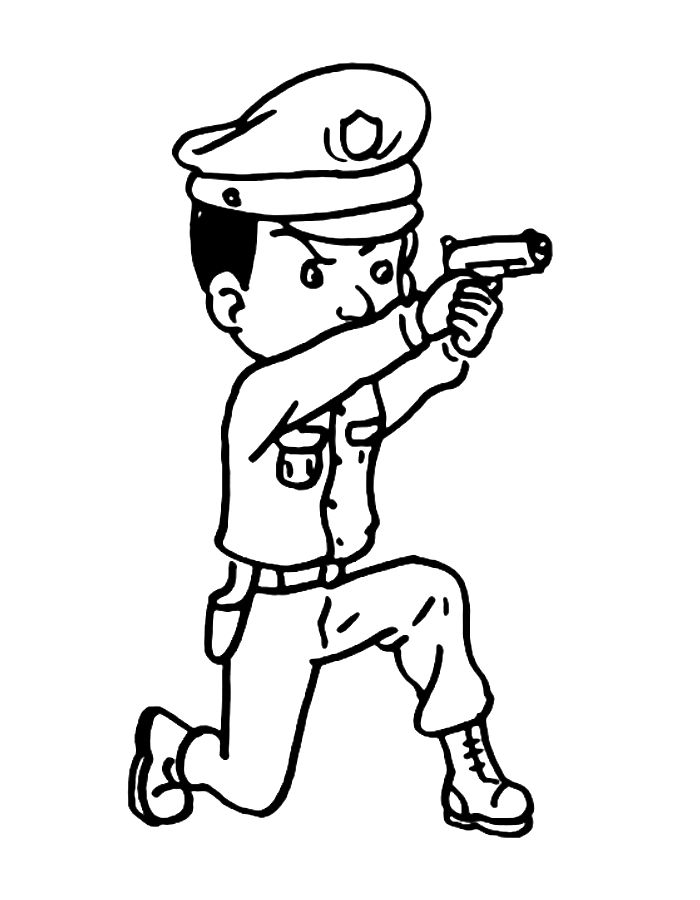 Police Officer Drawing Coloring Page