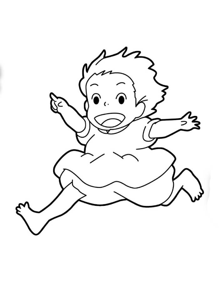 Ponyo Studio Ghibli Coloring Page