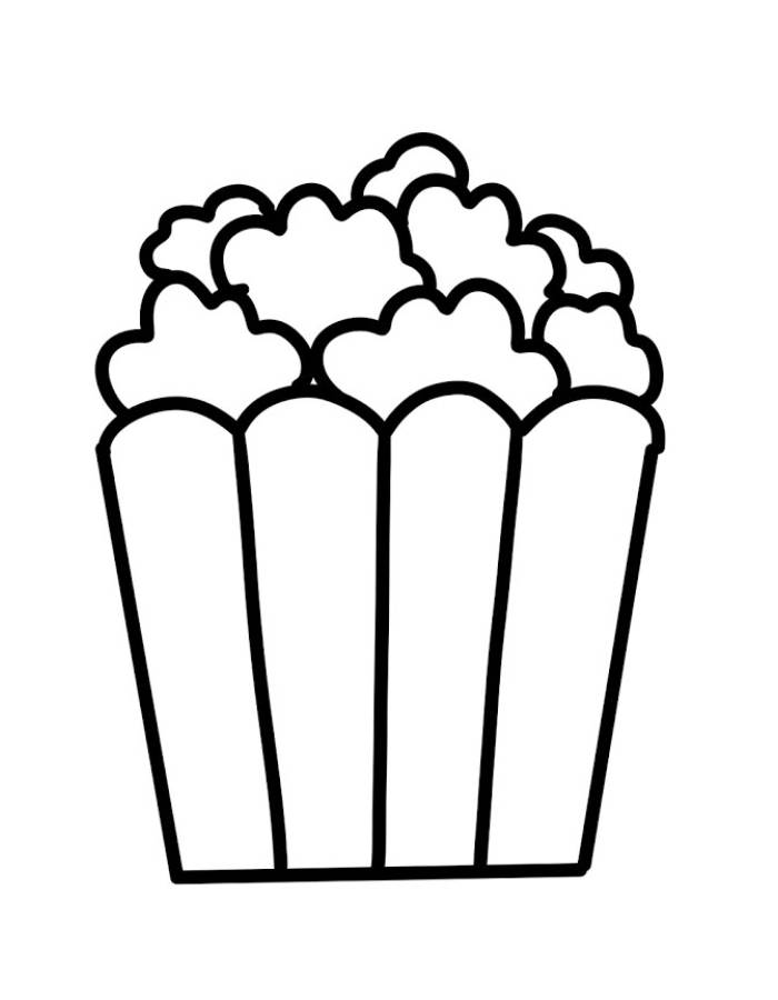 Popcorn Coloring Page