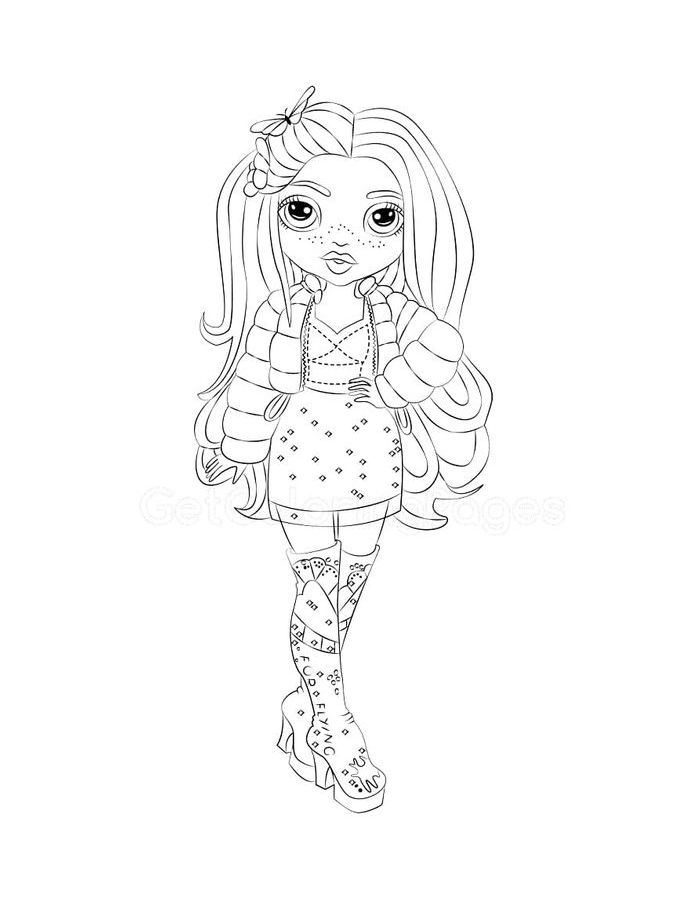 Poppy Rowan Rainbow High Coloring Page