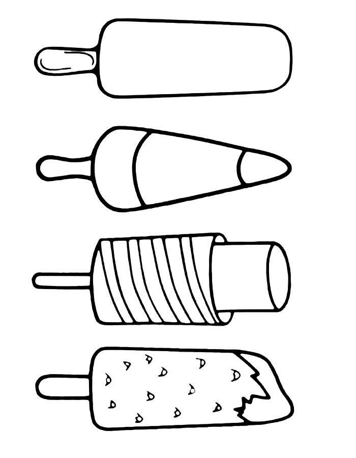 Popsicle For Kids Coloring Page