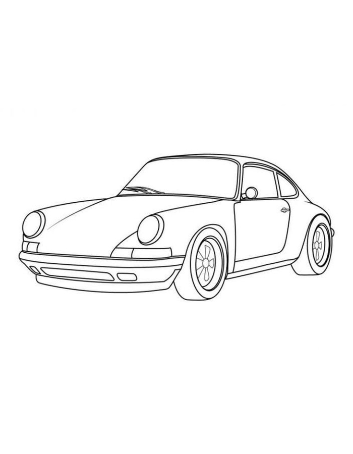 Porsche Line Art Coloring Page