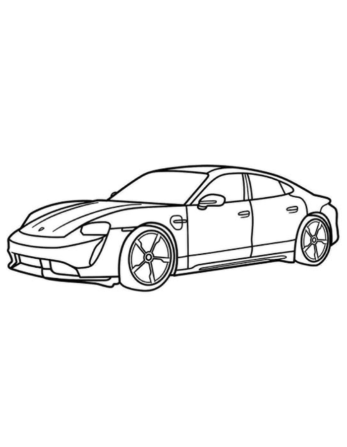 Porsche Taycan Turbo Coloring Page