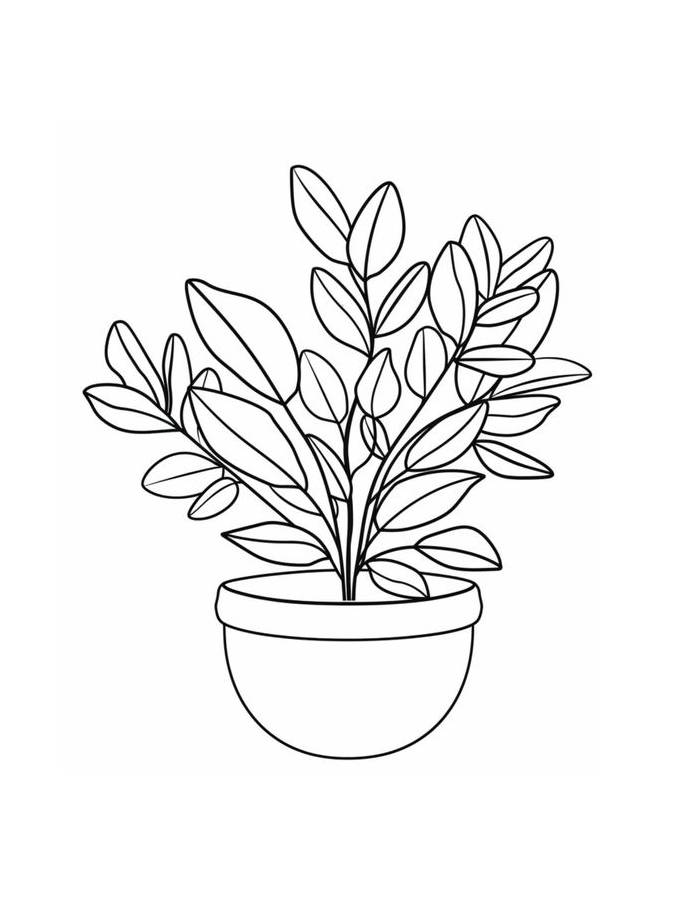 Pot Leaf Coloring Page