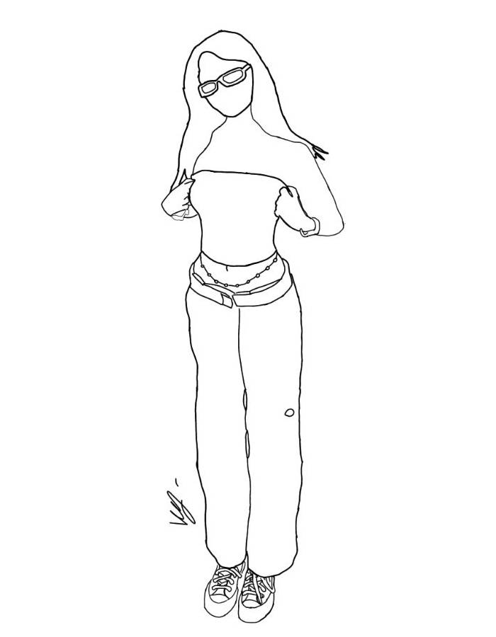 Preppy Girl Coloring Page