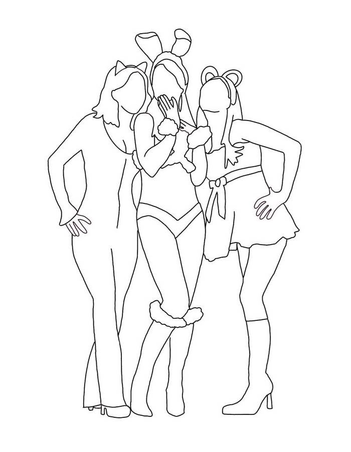 Preppy Line Art Coloring Page