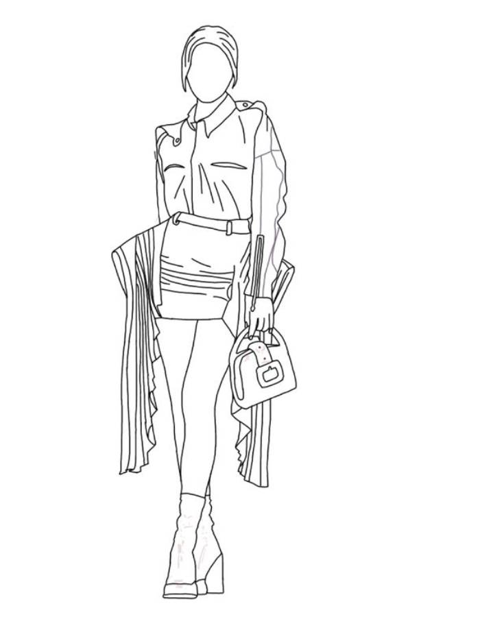 Preppy Pdf Outline Coloring Page