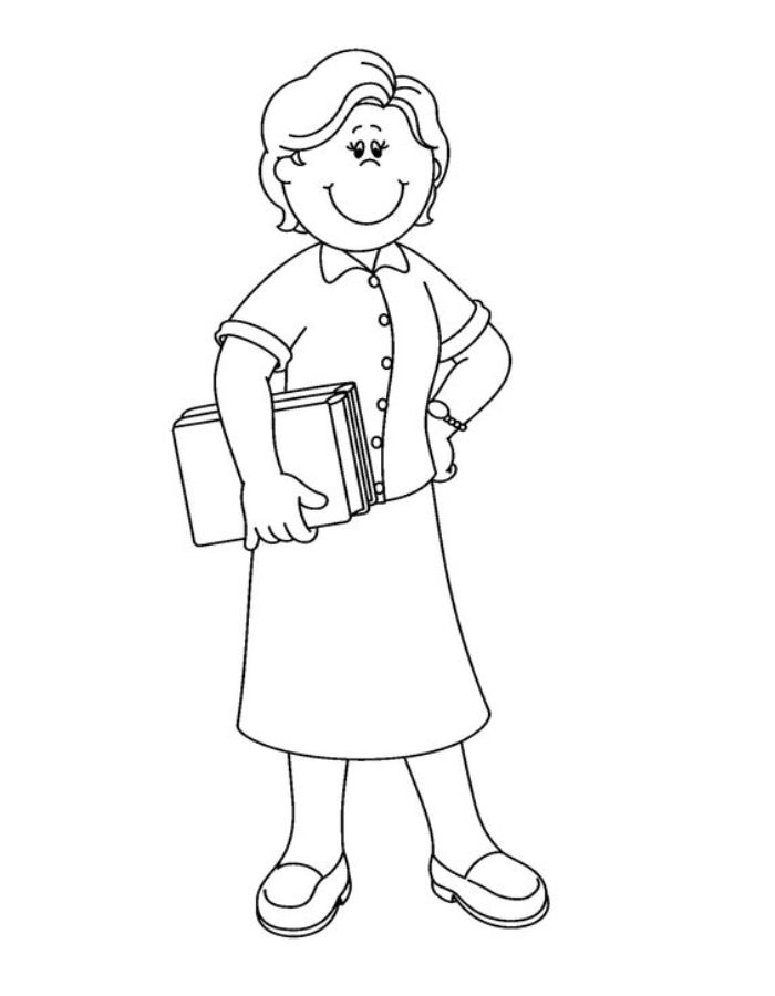 Preschool Teacher Coloring Page