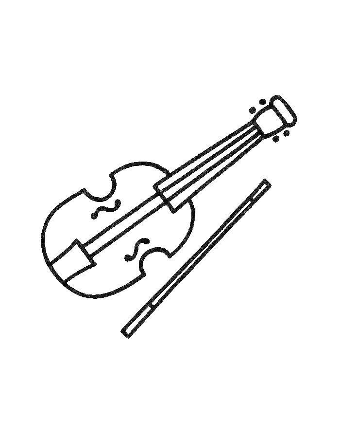 Preschool Violin Coloring Page