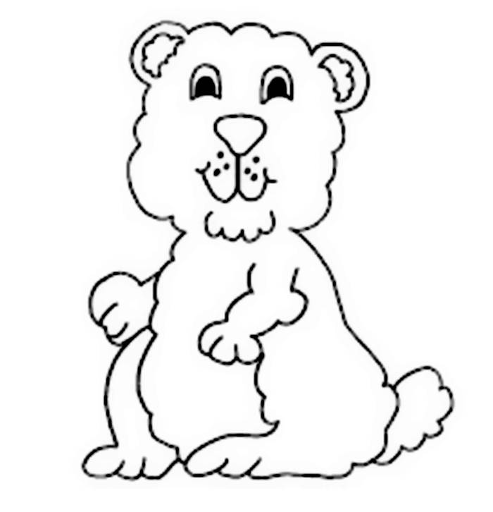 Preschoolers Groundhog Coloring Page