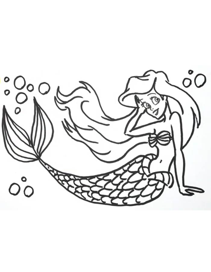 Princess Ariel Printable Coloring Page