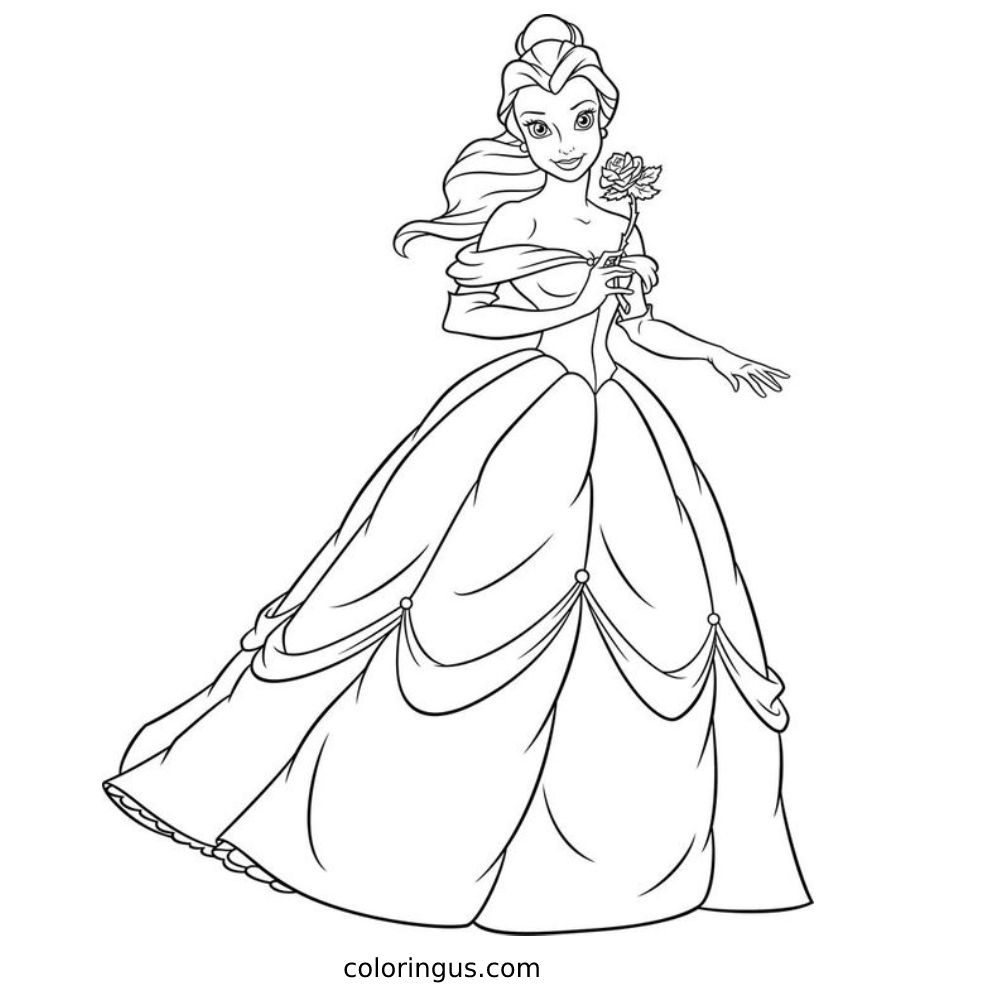 Princess Belle Coloring Page