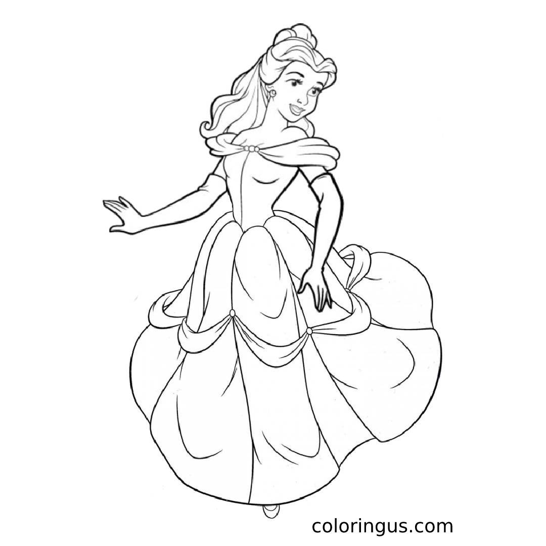 Beauty And The Beast Princess Coloring Page