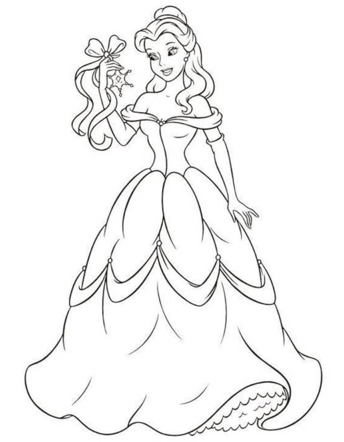 Princess Belle Worksheet Coloring Page