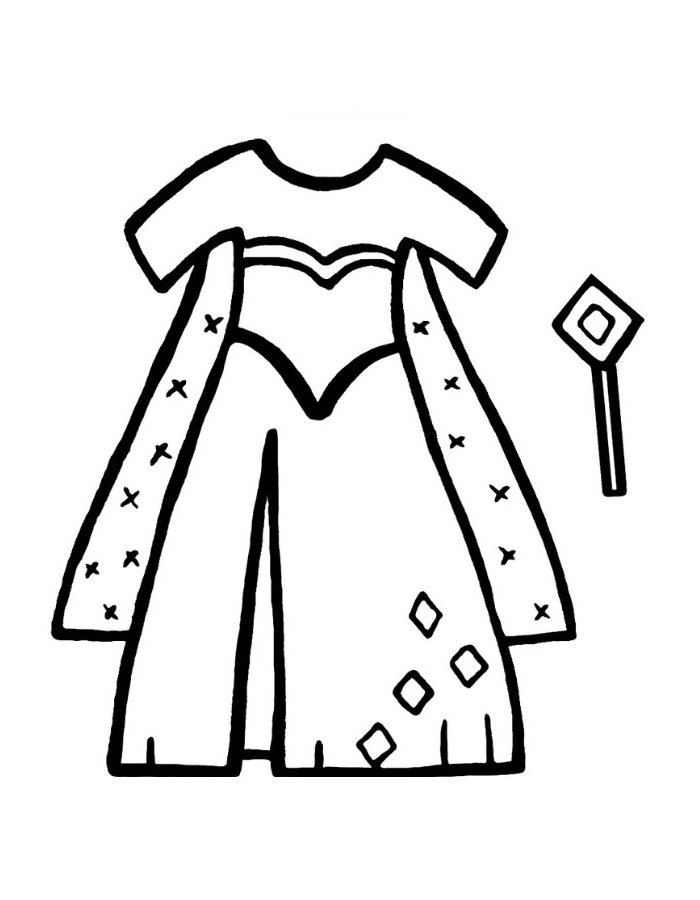 Princess Dress Princess Dress Coloring Page