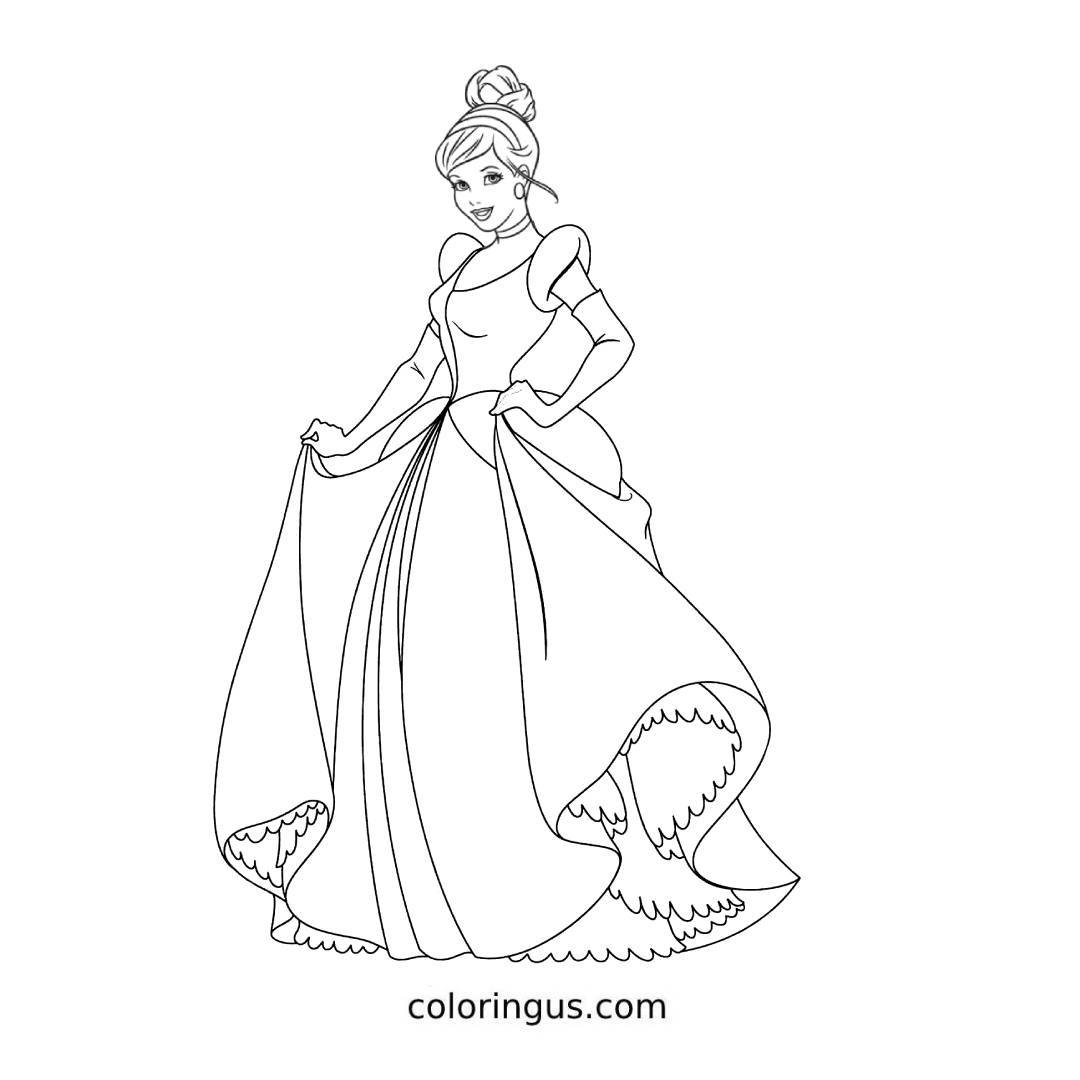 Princesses Cinderella Coloring Page