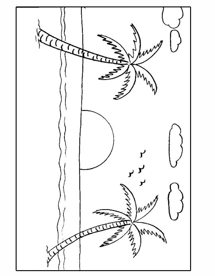 Printable Beach Pictures To Color Coloring Page