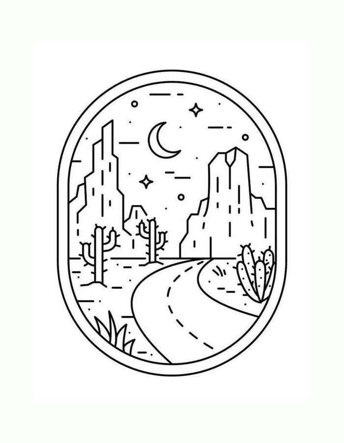 Printable Cactus Coloring Page