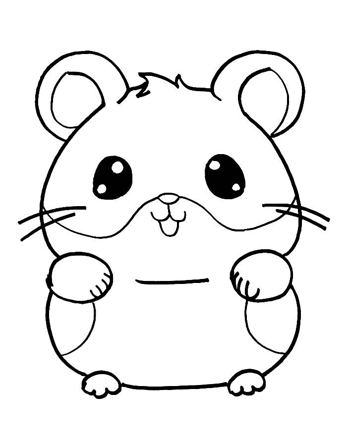 Printable Hamster Line Art