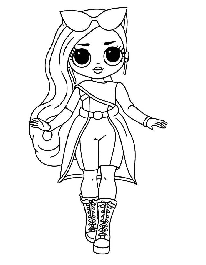LOL Doll With Bow Headband Coloring Page