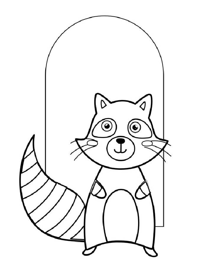 Printable Raccoon Coloring Page