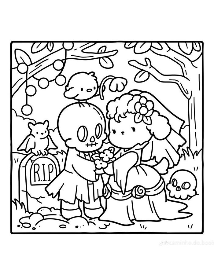 Printable Spooky Coloring Page