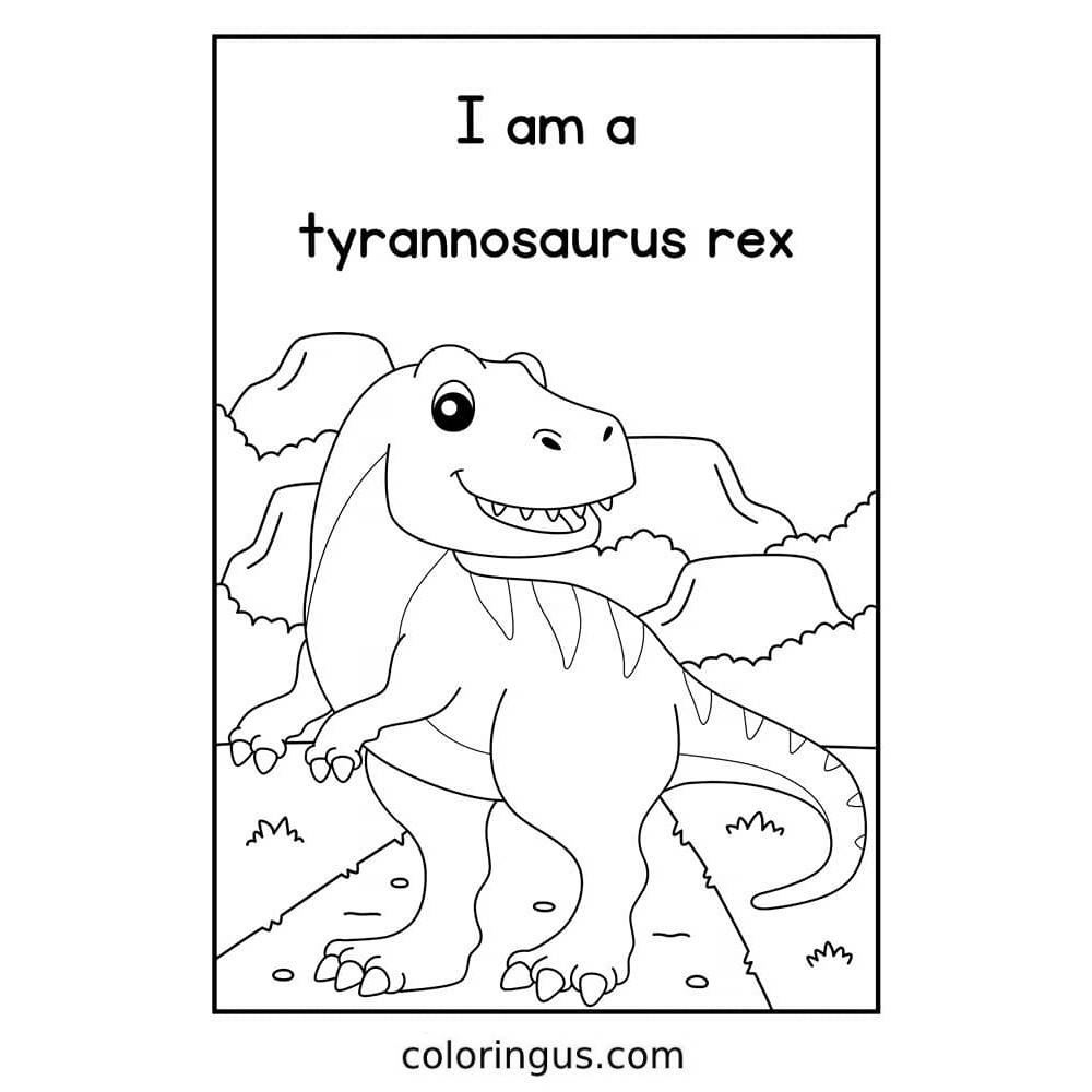 Printable T Rex Coloring Page