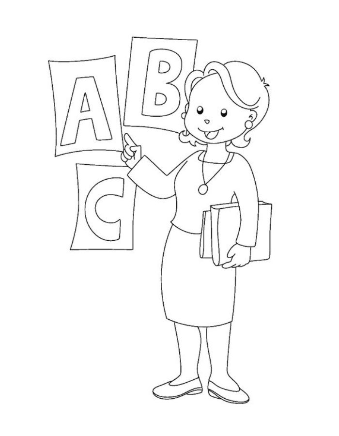 Printable Teacher Coloring Page