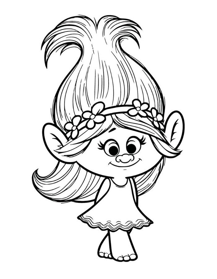 Printable Trolls Coloring Page