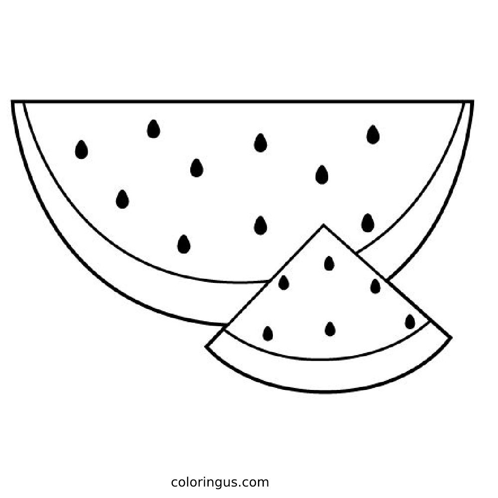 Watermelon Coloring Pages Free Printable PDF 
