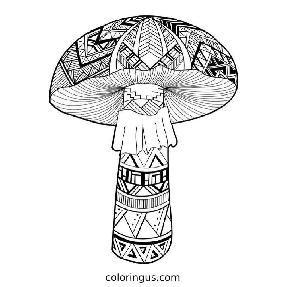 A New Psychedelic Mushroom Coloring Page