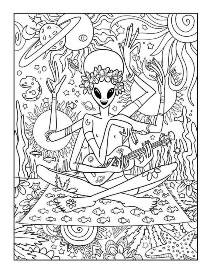 Psychedelic Pictures To Color Coloring Page