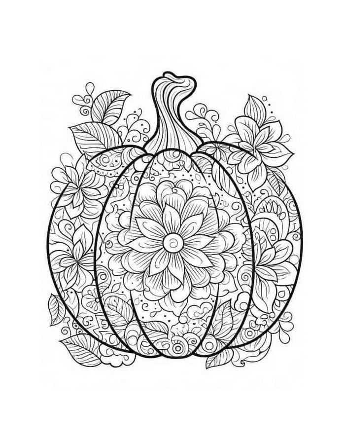 Pumpkin Mandala Printable Coloring Page