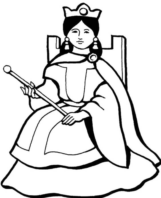 Queen Drawing For Kids Coloring Page