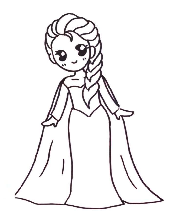 Queen Elsa From Frozen Coloring Page