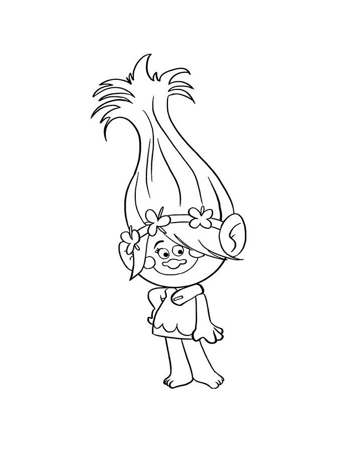 Queen Poppy From Trolls Coloring Page