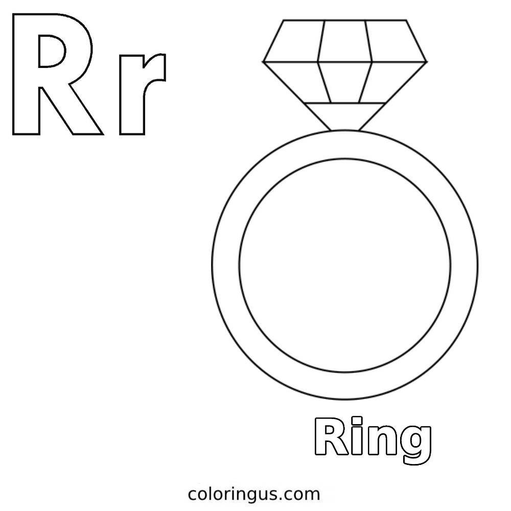 R For Ring Coloring Page