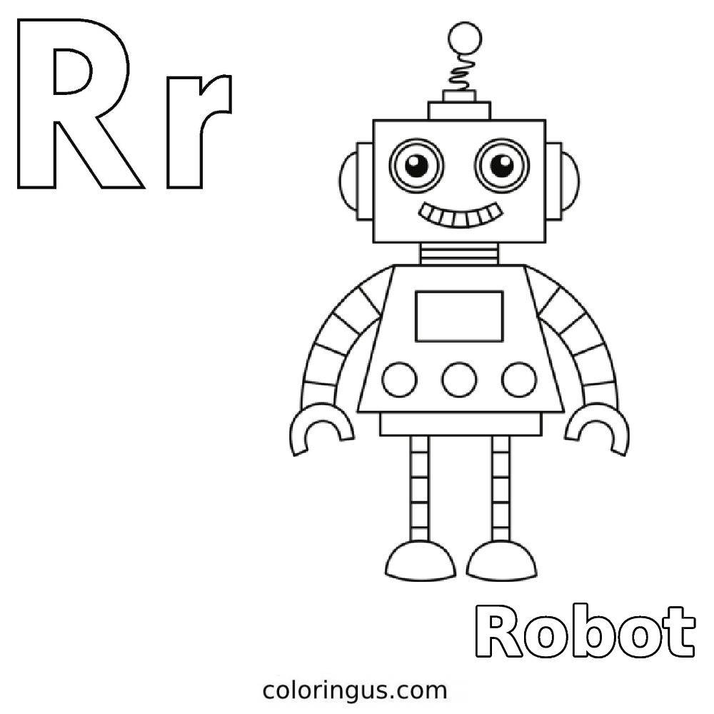 R For Robot Coloring Page