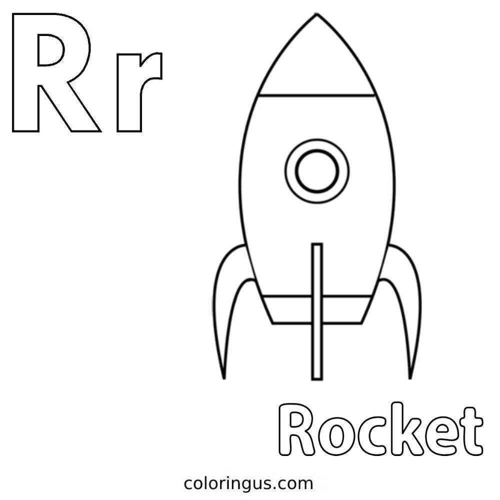 R For Rocket Coloring Page