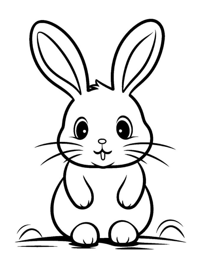 Rabbit Cartoon Coloring Page