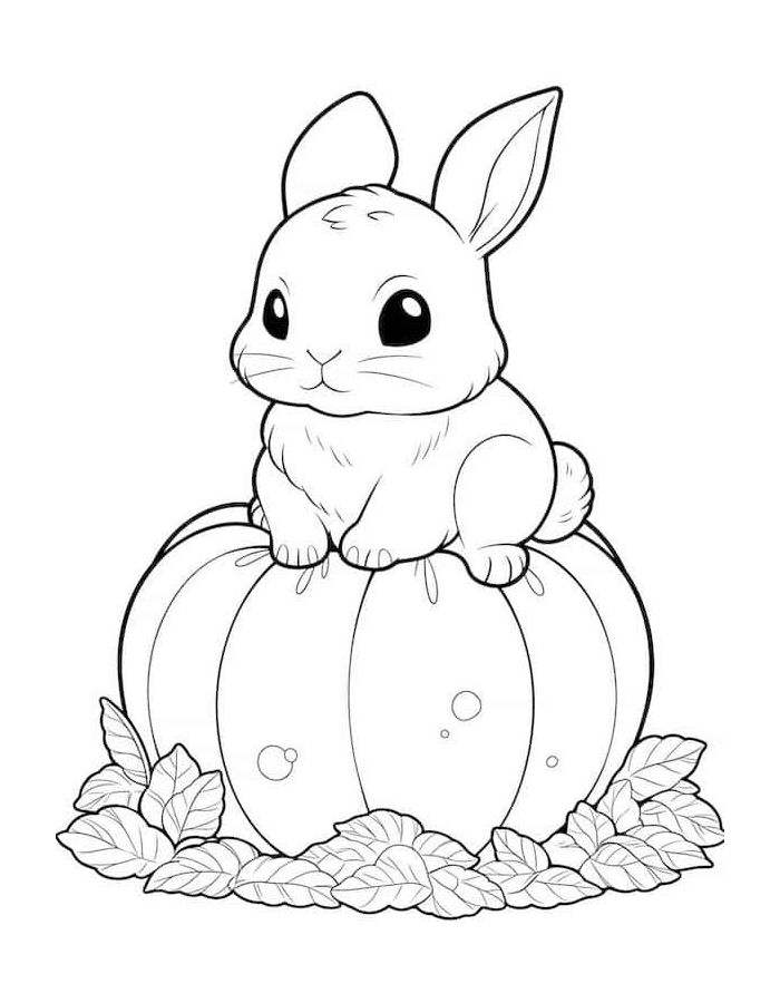 Rabbit For Adults Coloring Page