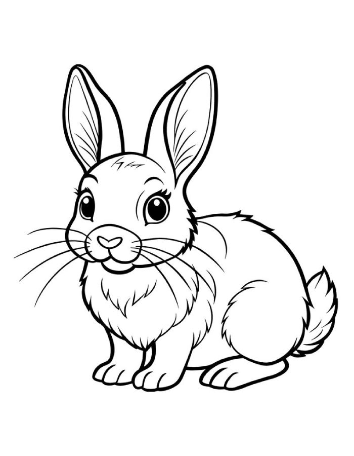 Rabbit For Kids Coloring Page