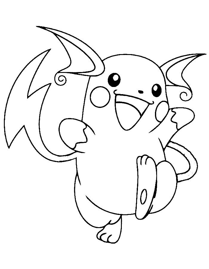 raichu pokemon coloring page