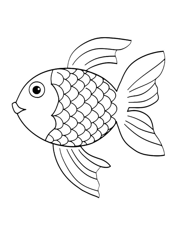 Rainbow Fish For Kids Coloring Page